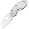 Spyderco 29P Cricket Framelock Folding Stainless Pocket Knife With Brushed Stainless Handles