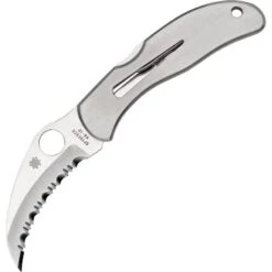 Spyderco 8S HarPY Lockback Folding Hawkbill Blade Pocket Knife With Stainless Handles