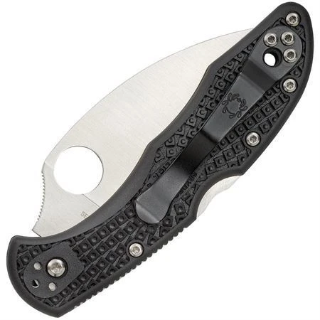 Spyderco 11FSWCBK Delica Wharncliffe Serrated Lockback Folding Pocket Knife With Black Texture FRN Handle 2 Spyderco 11FSWCBK Delica Wharncliffe Serrated Lockback Folding Pocket Knife With Black Texture FRN Handle - Image 2