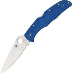Spyderco 10FPBL Endura 4 Lockback Folding Pocket Knife With Vibrant Blue Fiberglass Reinforced Nylon Handles