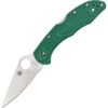 Spyderco 11FPGR Delica Lockback Folding Pocket Knife With Green Fiberglass Reinforced Nylon Handles
