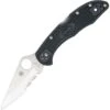 Spyderco 11PSBK Delica 4 Part Serrated Blade Lockback Folding Pocket Knife With Black FRN Handles