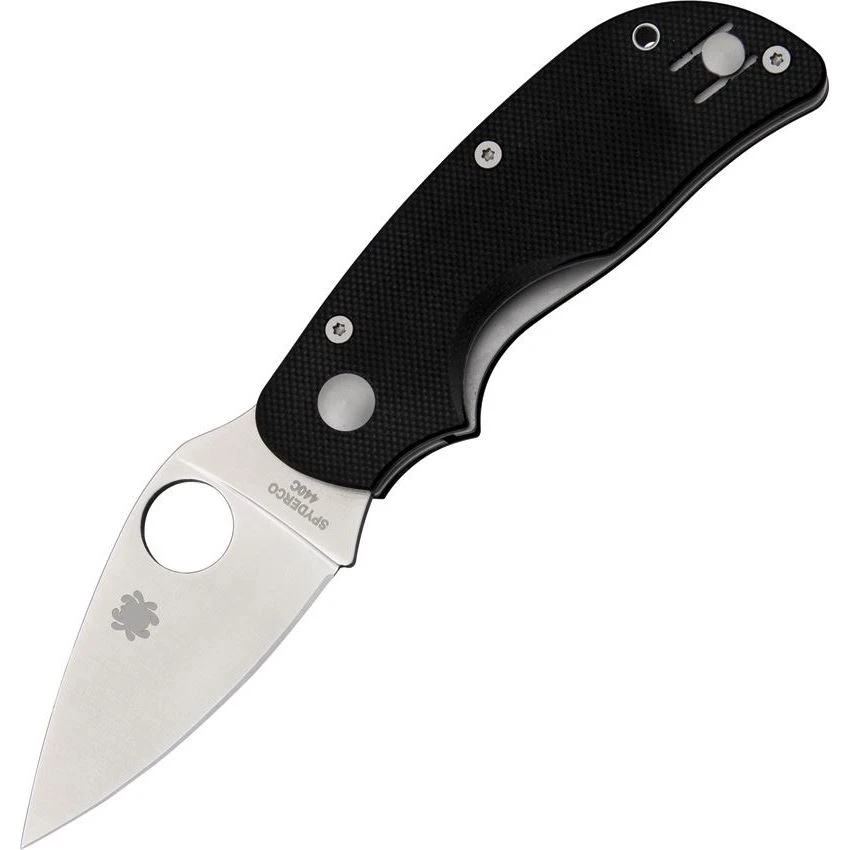 Spyderco 129GP Cat Linerlock Folding Stainless Leaf Shaped Blade Pocket Knife With Black G-10 Handles 1 Spyderco 129GP Cat Linerlock Folding Stainless Leaf Shaped Blade Pocket Knife With Black G-10 Handles