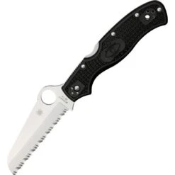 Spyderco 14SBK3 Rescue 3rd Generation Lockback Folding Pocket Knife With Black Reinforced Nylon Handles