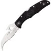 Spyderco 12SBK2W Matriarch 2 Lockback Folding Pocket Knife With Black Fiberglass Reinforced Nylon Handles