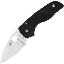 Spyderco 230GP Lil' Native Plain Folding Knfie With Black Textured G10 Handle