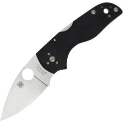Spyderco 230MBGP Lil' Native Lockback Stainless Leaf Shaped Blade Knife With Black G10 Handle