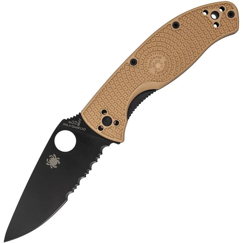 Spyderco 122PSTNBK Tenacious Linerlock Knife Tan 1 Spyderco 122PSTNBK Tenacious Linerlock Knife Tan
