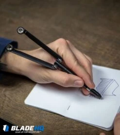 BaliYo By Spyderco Butterfly Pen Flipper USA Made (Red & Black) -Spyderco BaliYo by Spyderco Pen Butterfly Flipper Black BHQ 4501 kp in hand lifestyle web 4