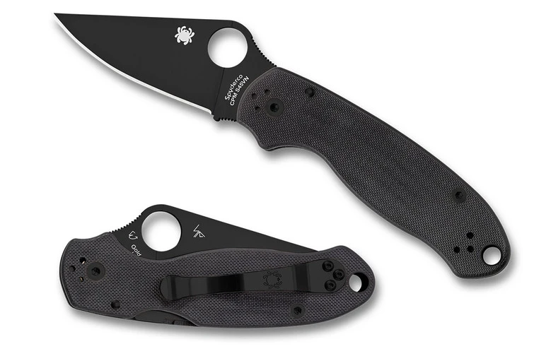 Spyderco Para 3 - Black G-10 - Black Blade 1 Spyderco Para 3 - Black G-10 - Black Blade