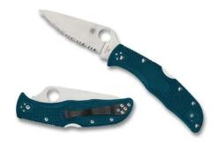 Spyderco Endela - Blue FRN - Fully Serrated - K390 Blade