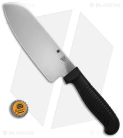 Spyderco 6" Santoku Knife Black Sermollan K08PBK -Spyderco Spyderco 6in Santoku Knife Black Sermollan BHQ 27623 td size