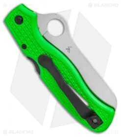 Spyderco Atlantic Salt Folding Dive Knife Green FRN (3.69" Satin LC200N) -Spyderco Spyderco Atlantic Salt Folding Dive Knife Green FRN 3.69 Satin LC200N BHQ 116277 LS Side