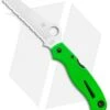 Spyderco Atlantic Salt Folding Dive Knife Green FRN (3.69" Satin Serr LC200N)