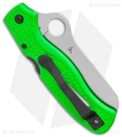 Spyderco Atlantic Salt Folding Dive Knife Green FRN (3.69" Satin Serr LC200N) -Spyderco Spyderco Atlantic Salt Folding Dive Knife Green FRN 3.69 Satin Serr LC200N BHQ 116274 LS Side