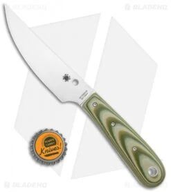 Spyderco Bow River Fixed Blade Knife OD Green/Gray G-10 (4.4" Satin) -Spyderco Spyderco Bow River OD Green Gray G 10 Satin FB46GPOD BHQ 119347 jr bottlecap