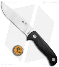 Spyderco Bradley Bowie Fixed Blade Knife G-10 (5.125" Satin) FB33GP -Spyderco Spyderco Bradley Bowie Knife G 10 Satin BHQ 24009 jr bottlecap
