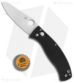 Spyderco D'Allara 3 Ball Bearing Lock Knife Black G-10 (3.4" Satin) C82GP3 -Spyderco Spyderco DAllara 3 Ball Bearing Black G 10 C82GP3 BHQ 50822 jr bottlecap 2
