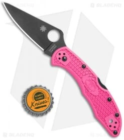Spyderco Delica 4 Lightweight Lockback Knife Pink FRN (2.88" Black S30V) 7 Spyderco Delica 4 Lightweight Lockback Knife Pink FRN (2.88" Black S30V) -Spyderco Spyderco Delica 4 Lightweight LB Pink FRN Black C11FPPNS30VBK BHQ 116281 jr bottlecap
