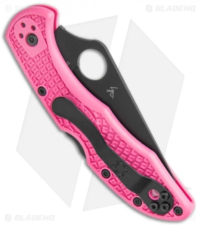 Spyderco Delica 4 Lightweight Lockback Knife Pink FRN (2.88" Black S30V) 3 Spyderco Delica 4 Lightweight Lockback Knife Pink FRN (2.88" Black S30V) - Image 3
