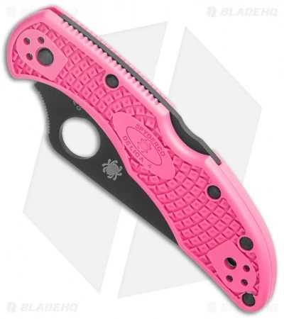 Spyderco Delica 4 Lightweight Lockback Knife Pink FRN (2.88" Black S30V) 2 Spyderco Delica 4 Lightweight Lockback Knife Pink FRN (2.88" Black S30V) - Image 2