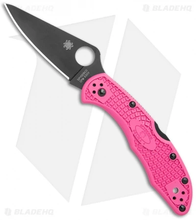 Spyderco Delica 4 Lightweight Lockback Knife Pink FRN (2.88" Black S30V) 1 Spyderco Delica 4 Lightweight Lockback Knife Pink FRN (2.88" Black S30V)