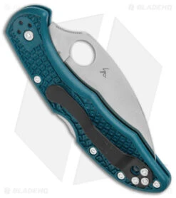 Spyderco Delica 4 Lightweight Wharncliffe Knife Blue FRN (2.9" Satin) C11FPWK390 -Spyderco Spyderco Delica 4 Lightweight Wharncliffe Blue FRN Satin C11FPWK390 BHQ 121023 jr side