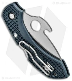 Spyderco Dragonfly 2 Knife W/ Emerson Opener Dark Gray (2.28" Satin) C28PGYW2 -Spyderco Spyderco Dragonfly 2 Emerson Opener Dark Blue FRN Satin C28PGYW2 BHQ 97438 jr side 2