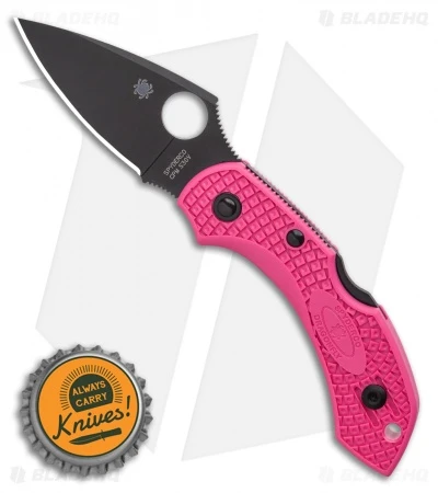 Spyderco Dragonfly 2 Pink Lightweight Lockback Knife Pink FRN (2.3" Black) 4 Spyderco Dragonfly 2 Pink Lightweight Lockback Knife Pink FRN (2.3" Black) - Image 4