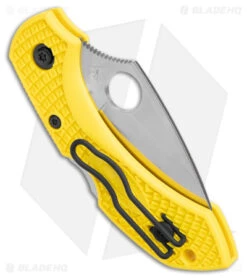 Spyderco Dragonfly 2 Salt Lockback Knife Yellow FRN (2.25" Satin H2) C28PYL2 -Spyderco Spyderco Dragonfly 2 Salt Yellow FRN Satin BHQ 9301 jr side
