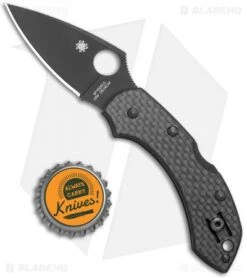 Spyderco Dragonfly Lockback Knife Carbon Fiber (2.25" Black CRU-WEAR) -Spyderco Spyderco Dragonfly LB CF Black C28CFPBK BHQ 123707 jr bottlecap