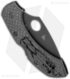 Spyderco Dragonfly Lockback Knife Carbon Fiber (2.25" Black CRU-WEAR) -Spyderco Spyderco Dragonfly LB CF Black C28CFPBK BHQ 123707 jr side