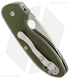 Spyderco Efficient Liner Lock Knife Green G-10 (3" Satin Serr) C216GPSGR -Spyderco Spyderco Efficient Green G10 Part Serr BHQ 85709 er side