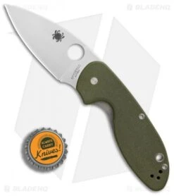 Spyderco Efficient Liner Lock Knife Green G-10 (3" Satin) C216GPGR -Spyderco Spyderco Efficient Green G10 Plain BHQ 85707 er bottlecap
