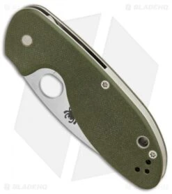 Spyderco Efficient Liner Lock Knife Green G-10 (3" Satin) C216GPGR -Spyderco Spyderco Efficient Green G10 Plain BHQ 85707 er spine