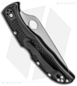 Spyderco Endela Lightweight Lockback Knife Black FRN (3.41" Satin Serr) C243SBK -Spyderco Spyderco Endela Lightweight LB Black FRN Satin Serr C243SBK BHQ 97497 jr side