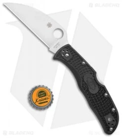 Spyderco Endela Wharncliffe Lockback Knife Black FRN (3.5" Satin) -Spyderco Spyderco Endela Wharncliffe Back Lock Black FRN Satin C243FPWCBK BHQ 138211 jr bottlecap