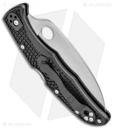 Spyderco Endura 4 Wharncliffe Back Lock Knife Black FRN (3.75" Satin Serr) 3 Spyderco Endura 4 Wharncliffe Back Lock Knife Black FRN (3.75" Satin Serr) - Image 3