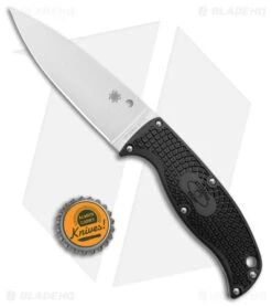 Spyderco Enuff 2 Leaf Fixed Blade Knife Black FRN (3.9" Satin) FB31PBK2 -Spyderco Spyderco Enuff 2 Leaf Fixed Blade Black FRN Satin BHQ 145711 jr bottlecap