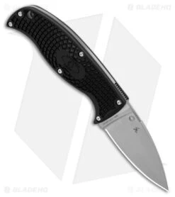 Spyderco Enuff Leaf Fixed Blade Knife (2.75" Satin) FB31PBK -Spyderco Spyderco Enuff Leaf FB 2in Satin BHQ 14707 td spine
