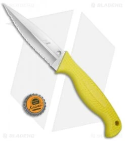 Spyderco Fish Hunter Salt Knife Yellow (4.39" Satin Full Serr) FB40SYL -Spyderco Spyderco Fish Hunter Salt Yellow Full Serr FB40SYL BHQ 50837 jr bottlecap
