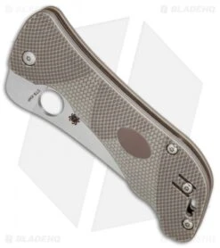 Spyderco Hundred Pacer Liner Lock Knife Brown/Tan G-10 (4" Satin) C225GP -Spyderco Spyderco Hundred Pacer Brown Tan G10 Satin BHQ 67331 er spine