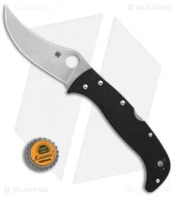 Spyderco James Keating Chinook 4 Lockback Knife Black G-10 (3.8" Satin) C63GP4 -Spyderco Spyderco James Keating Chinook 4 black G10 satin BHQ 50816 er bottlecap
