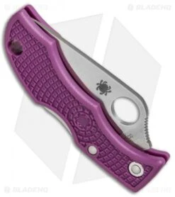 Spyderco Ladybug 3 Knife Purple FRN (1.94" Satin) LPRP3 -Spyderco Spyderco Ladybug 3 Purple FRN LPRP3 BHQ 4195 jr side