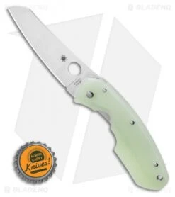 Spyderco Anso Rock Lobster Liner Lock Knife Natural G-10 (3.75" Satin CPM-M4) -Spyderco Spyderco M4 Rock Lobster Knife Natural G 10 3.75 Satin C126GM4P Anso LS Bottlecap