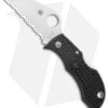 Spyderco ManBug Wharncliffe Lockback Knife Black FRN (1.9" Serr Satin) MBKWS