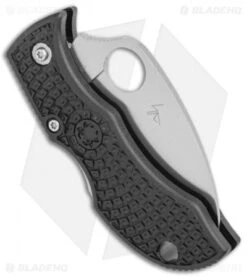 Spyderco ManBug Wharncliffe Lockback Knife Black FRN (1.9" Serr Satin) MBKWS -Spyderco Spyderco ManBug Wharncliffe Lightweight Black FRN Satin Serr MBKWS BHQ 125868 jr side