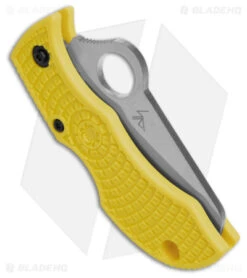 Spyderco Manbug Salt H2 Lightweight Knife Yellow (1.9" Satin Full Serr) MYLS -Spyderco Spyderco Manbug Salt H2 Lightweight Knife Yellow 1in Satin Full Serr BHQ 50835 td side