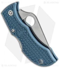 Spyderco Manbug Sprint Run Lockback Knife Blue FRN (1.95" Satin V-Toku2) MBBLPE -Spyderco Spyderco Manbug Sprint Run LB Blue FRN Satin V Toku2 MBBLPE BHQ 78710 jr side