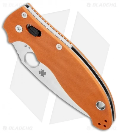 Spyderco Manix 2 Ball Bearing Lock Knife Orange G-10 (3.4" Satin REX 45) Sprint 2 Spyderco Manix 2 Ball Bearing Lock Knife Orange G-10 (3.4" Satin REX 45) Sprint - Image 2